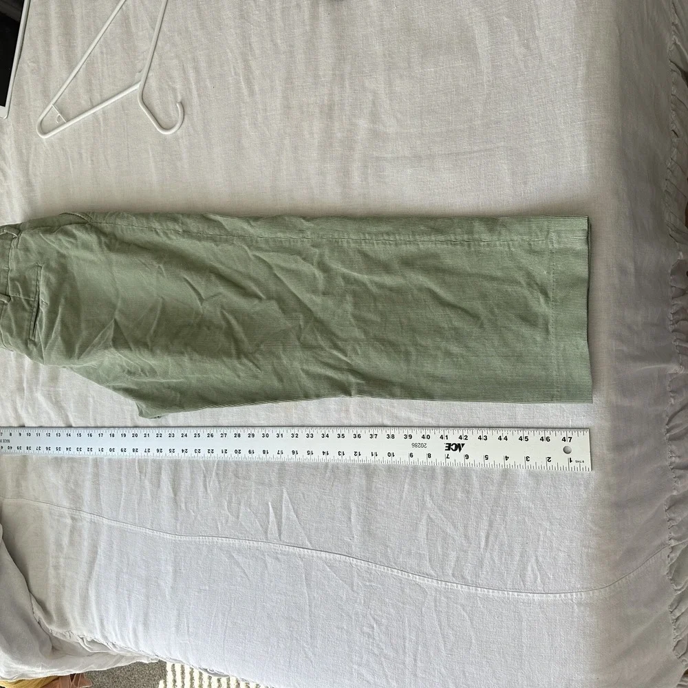 Lands End‎ Mens Sage Green Corduroy Pants Straight Leg 35x28 Cotton Chinos